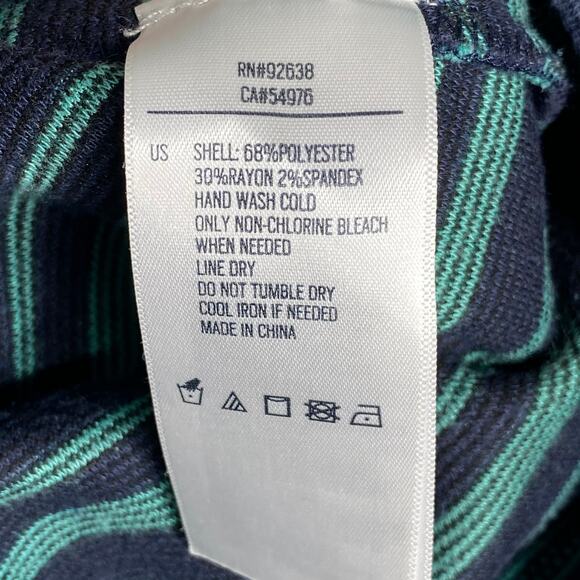 Fossil Teal Striped Midi Shift Dress Small - Picture 4 of 6